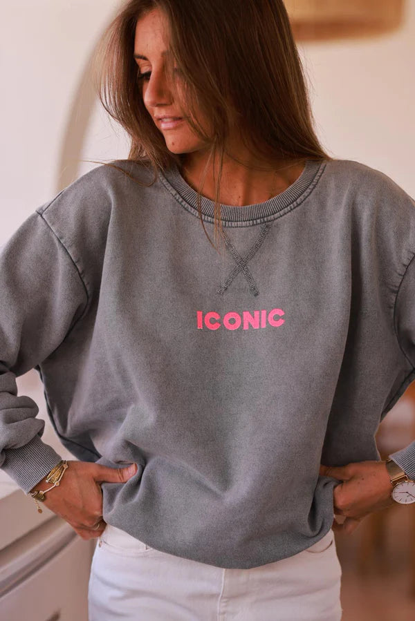 Gray Iconic Jersey Sweater