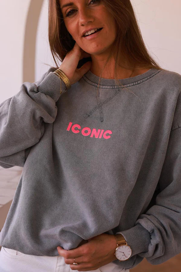 Gray Iconic Jersey Sweater