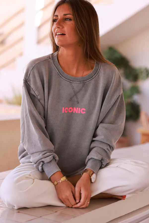 Gray Iconic Jersey Sweater