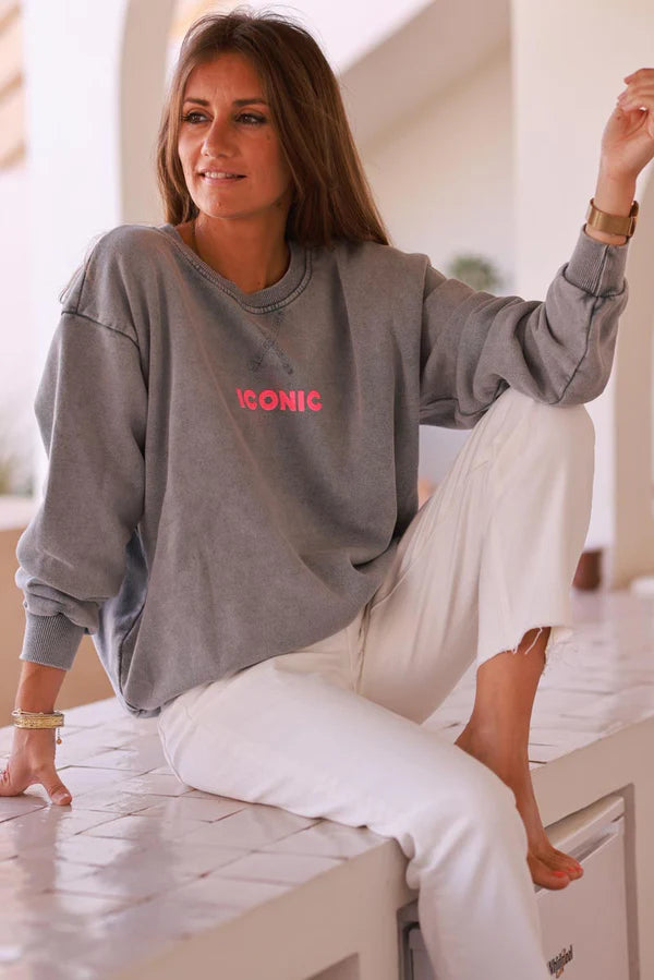 Gray Iconic Jersey Sweater