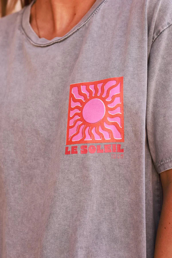 Gray Le Soleil Jersey Tee