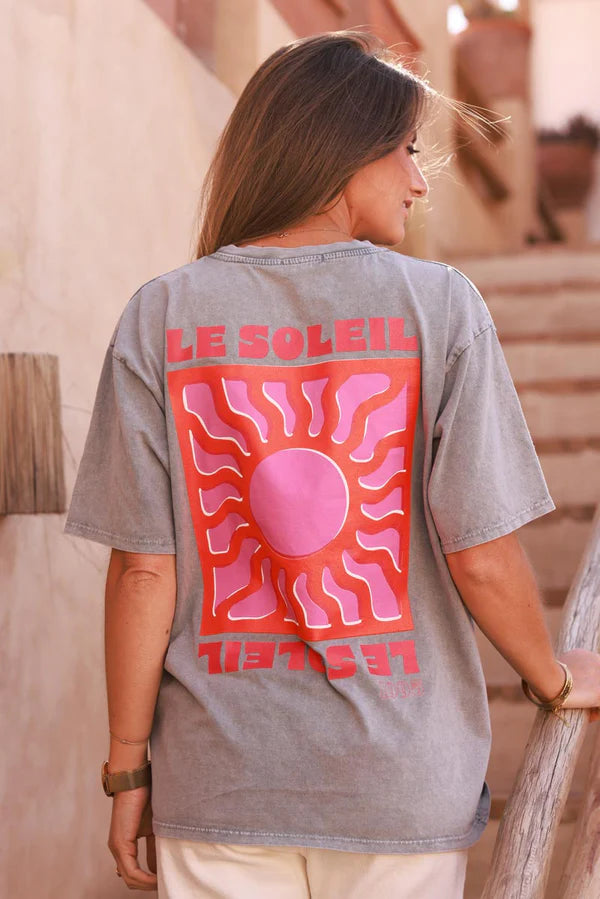 Gray Le Soleil Jersey Tee