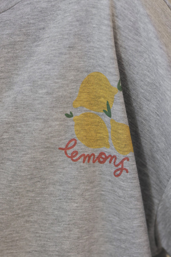 Heather Gray “Lemons” Knit Lounge Top