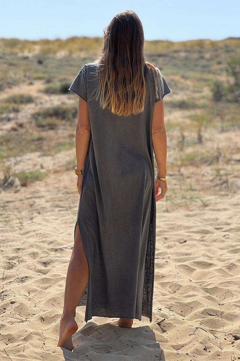 Gray Star Tshirt Maxi Dress