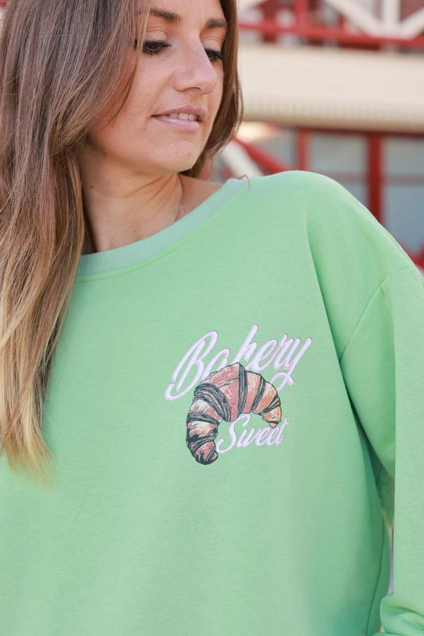 Light Green Bakery Sweet Croissant Sweater