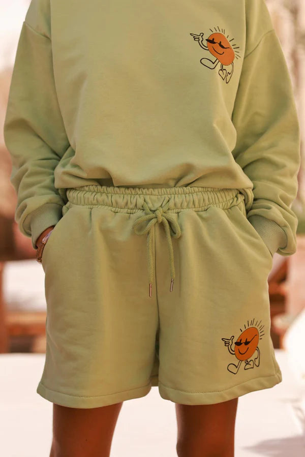 Green Cool Sunshine Pull-On Knit Shorts