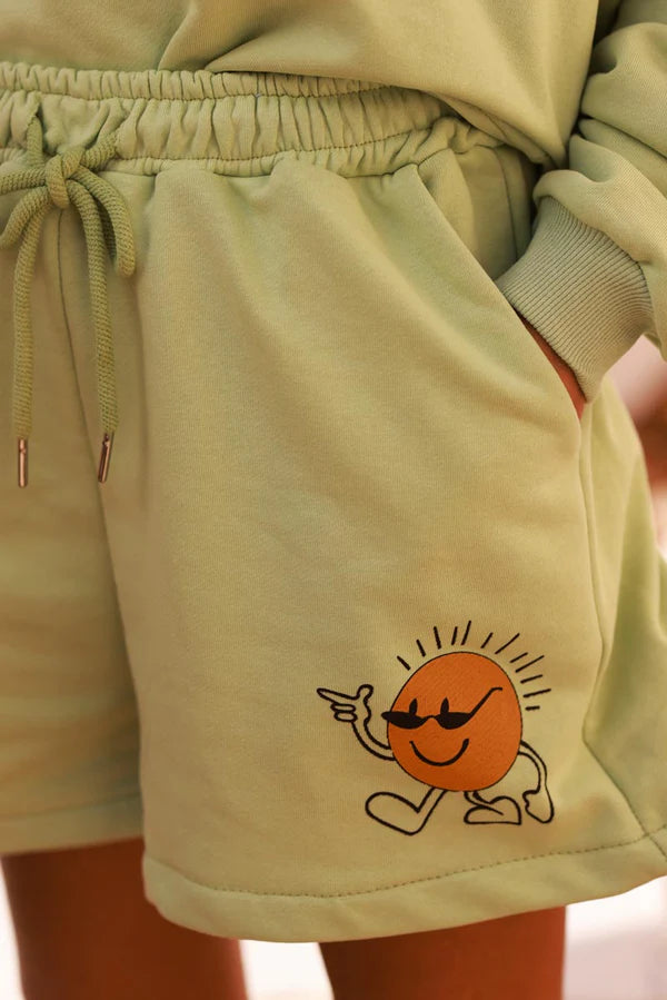 Green Cool Sunshine Pull-On Knit Shorts