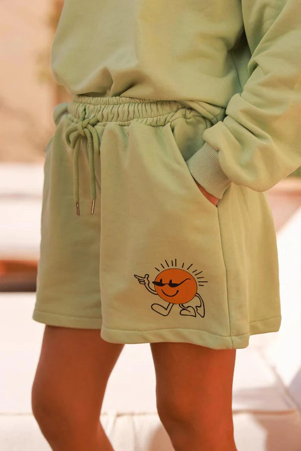 Green Cool Sunshine Pull-On Knit Shorts