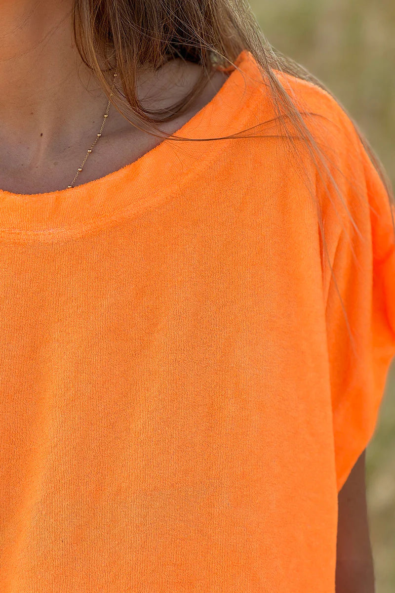 Hot Orange Terry Cloth Tee