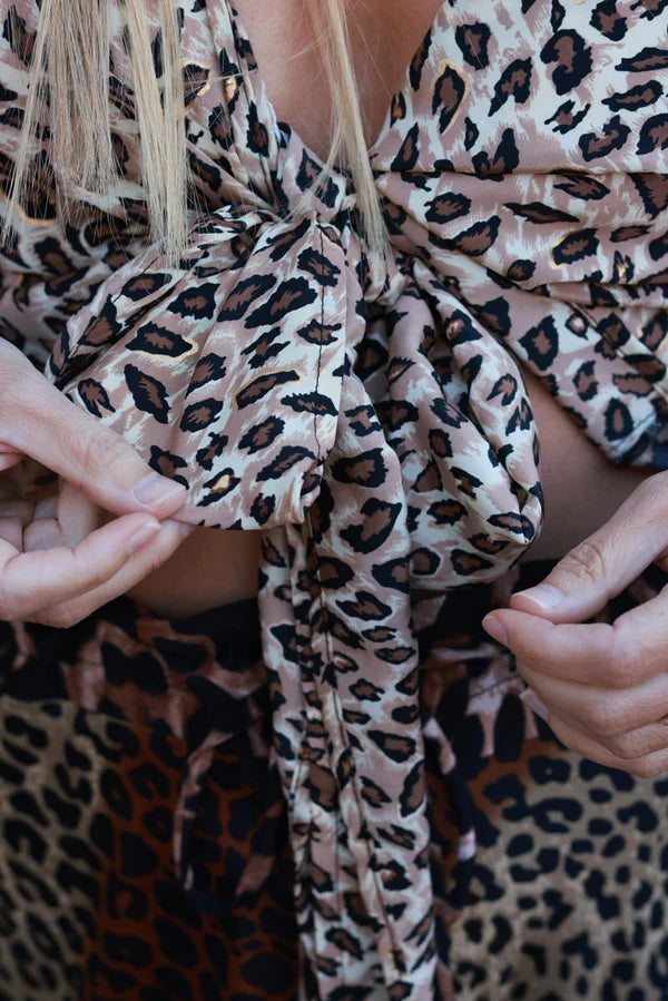 Leopard Luxe Viscose Flamenco Blouse and Skirt Set