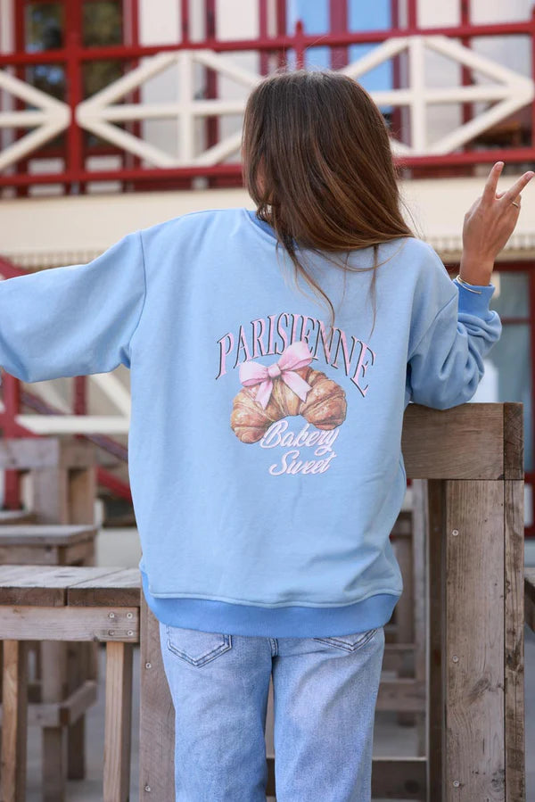 Light Blue Bakery Sweet Croissant Sweater