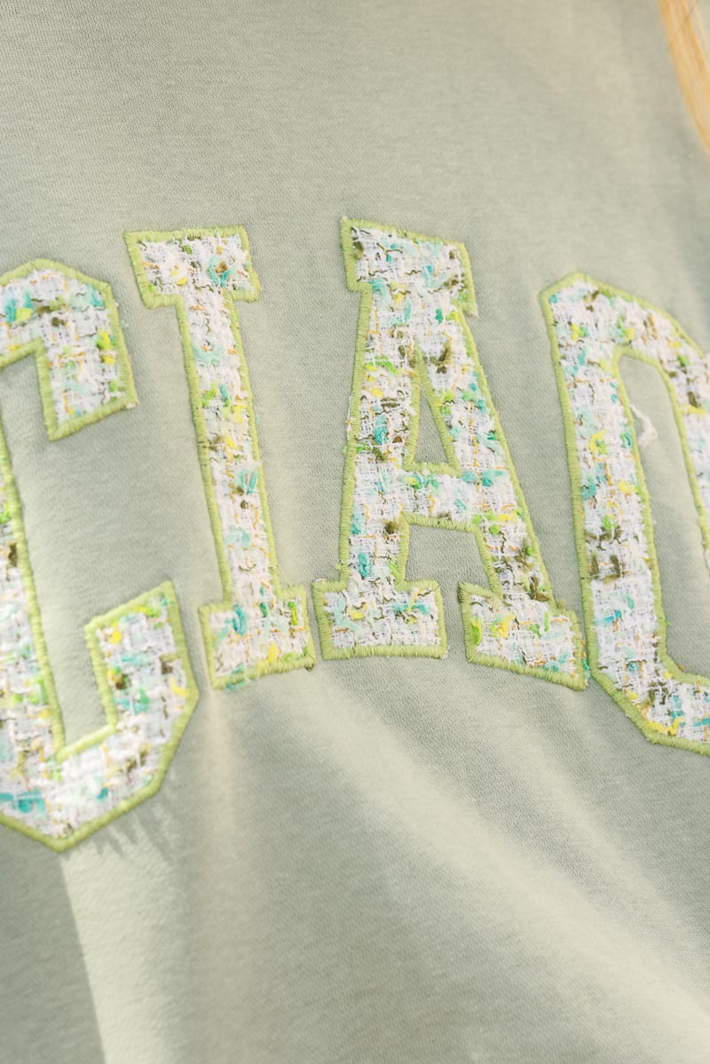 Light Olive “CIAO” Italian Knit Top