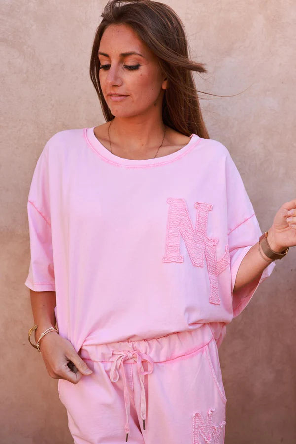 Light pink NY Jersey Knit Tee