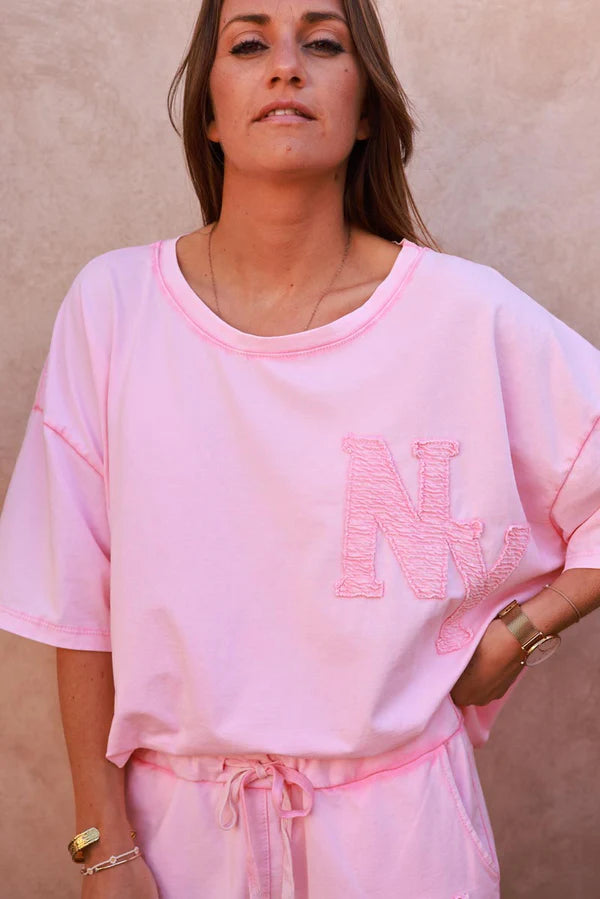 Light pink NY Jersey Knit Tee
