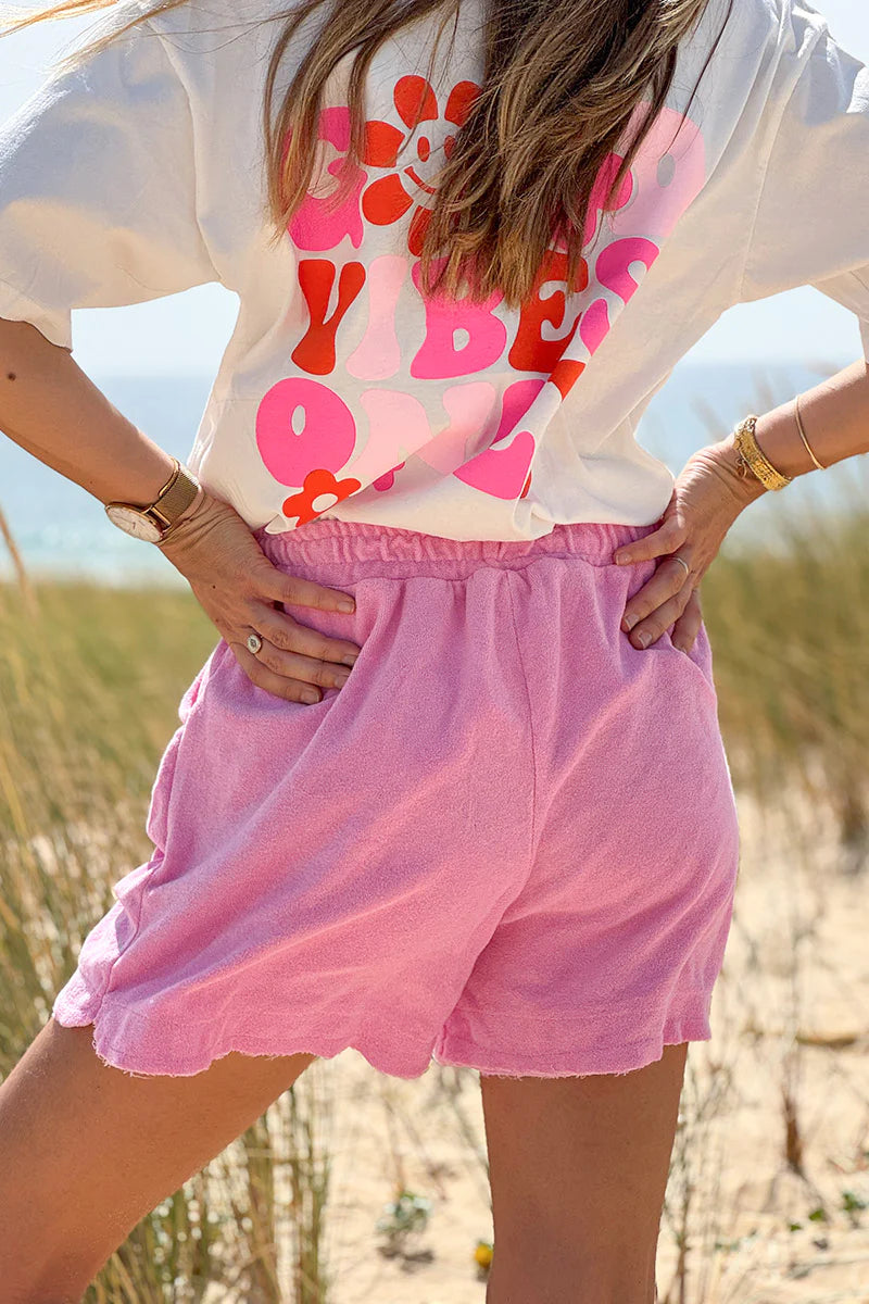 Light pink Terry Cloth Shorts