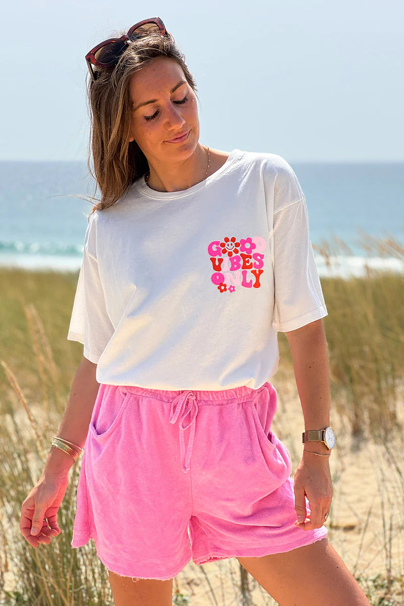 Light pink Terry Cloth Shorts