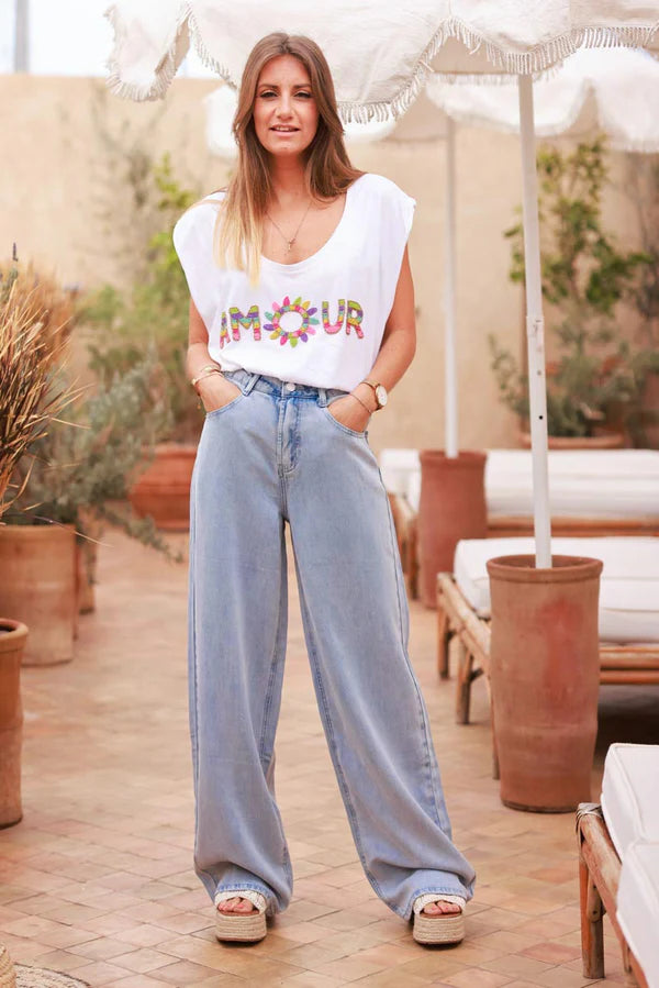 Light Wash Vintage Wide-Leg Jeans