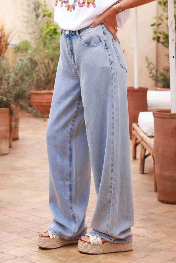 Light Wash Vintage Wide-Leg Jeans
