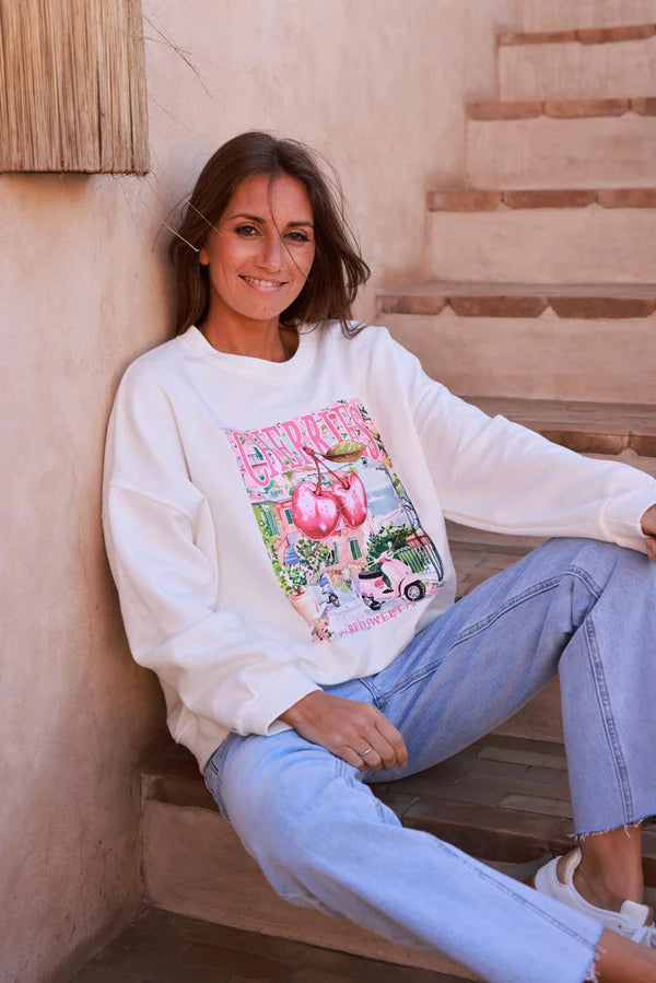 Off White Cherry Vacation Sweater