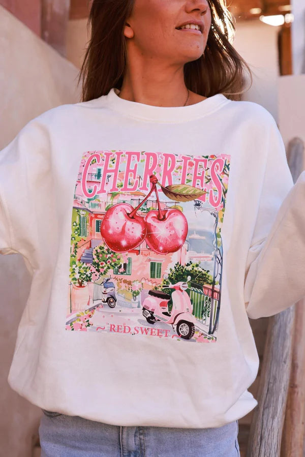 Off White Cherry Vacation Sweater