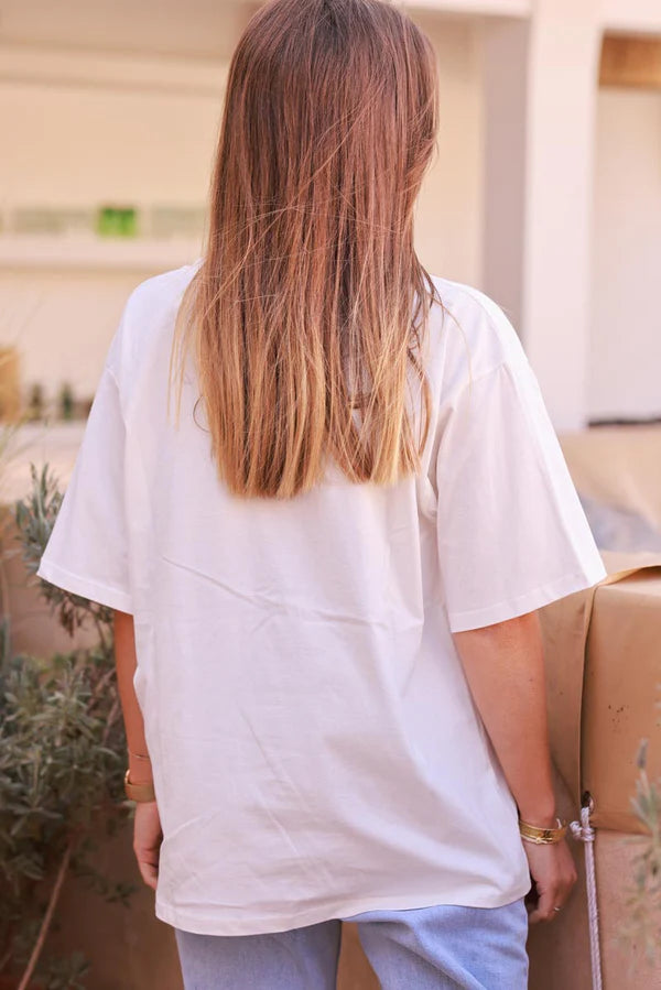 Off white Embroidered Palm Cotton Jersey Tee