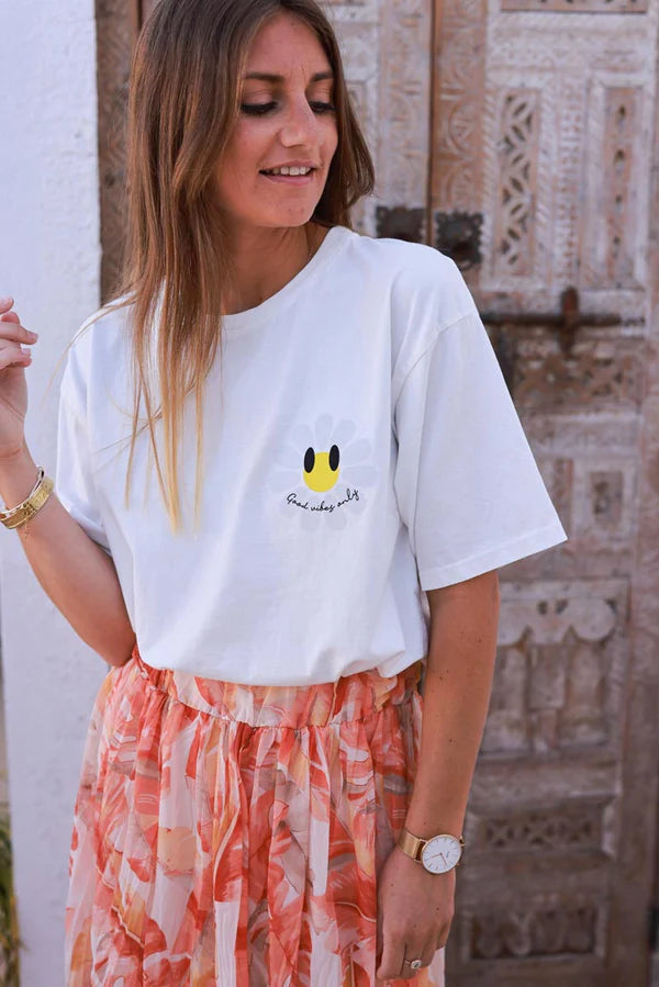 Off white Good Vibes Only Daisy Tee