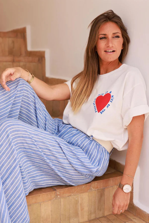 Off white Love is a Kiss on the Forehead Cotton Jersey Tee