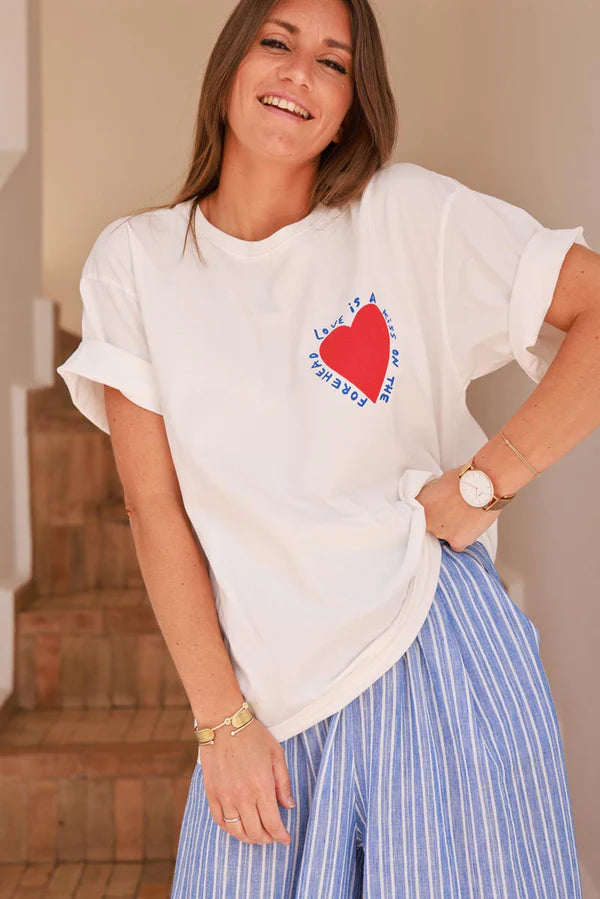 Off white Love is a Kiss on the Forehead Cotton Jersey Tee
