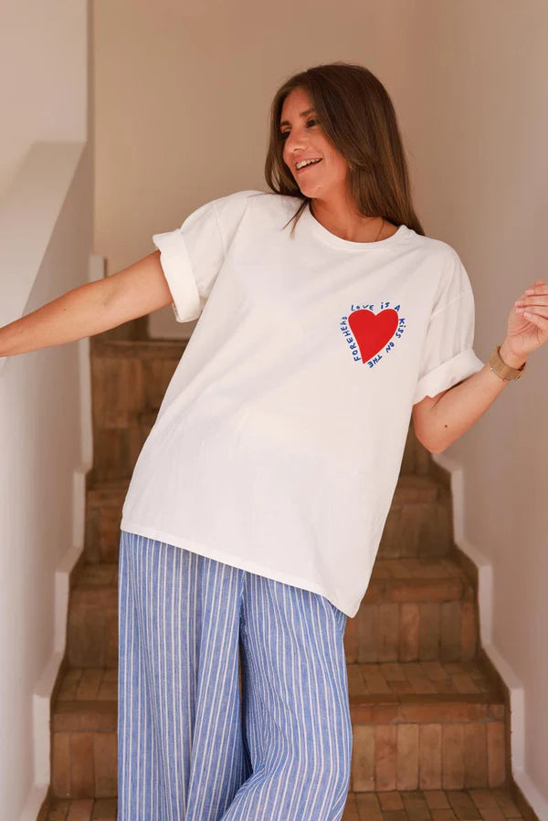 Off white Love is a Kiss on the Forehead Cotton Jersey Tee