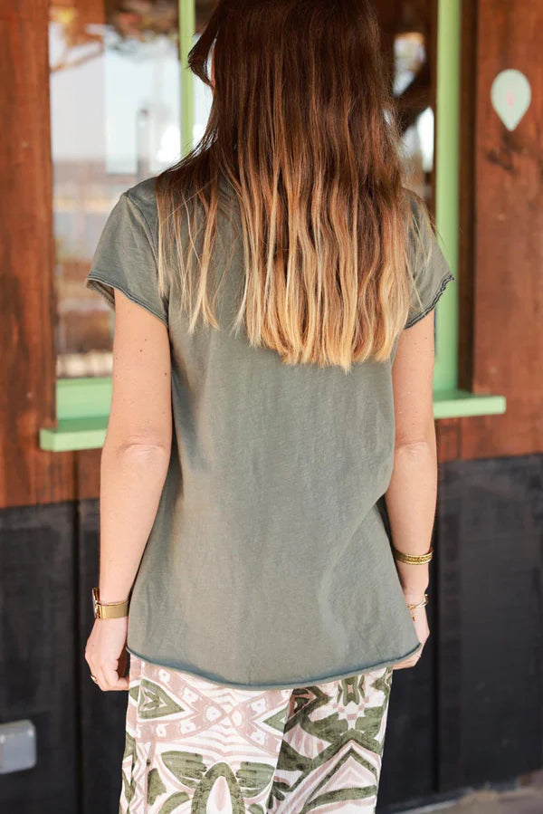 Olive “Amour” Collegiate Tee