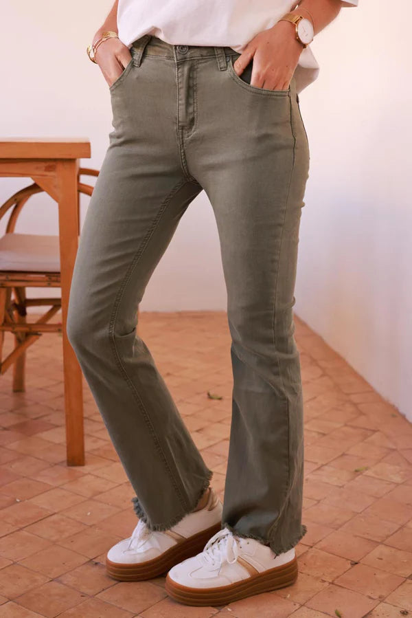 Olive Baby Bell Bottom Jeans