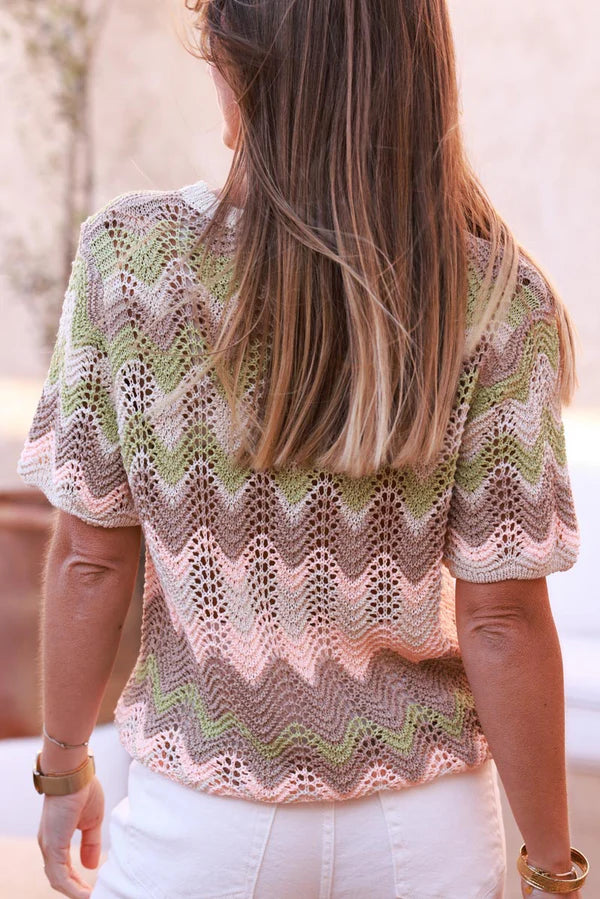 Olive Crochet Blanket Motif Top
