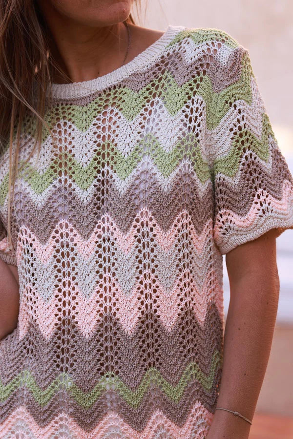 Olive Crochet Blanket Motif Top