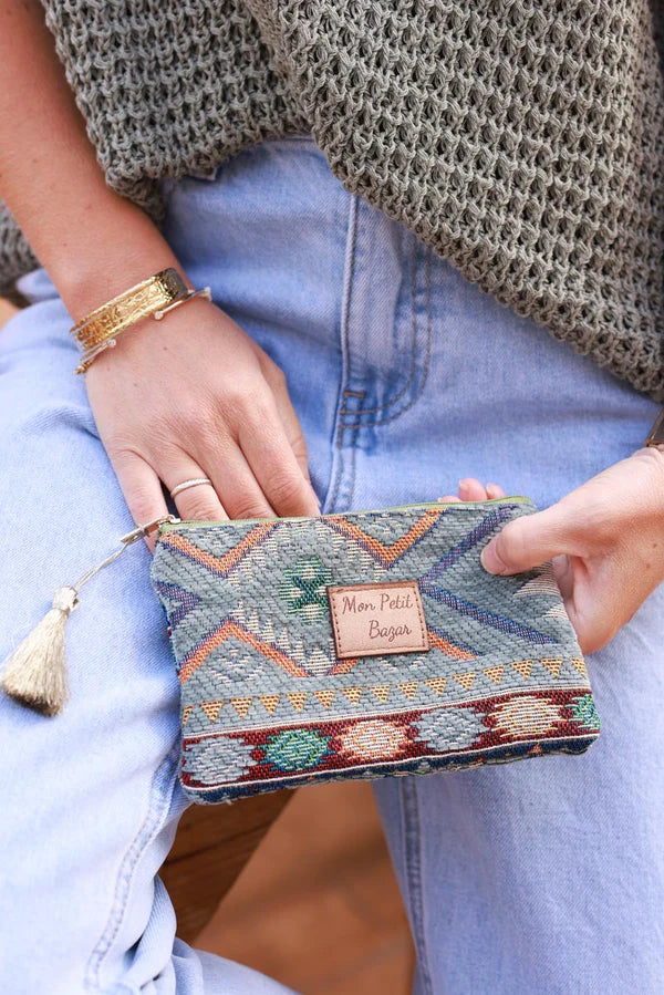 Olive Mon Petit Bazar Moroccan Tapestry Zip Pouch