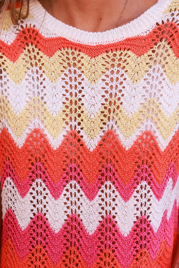 Orange Crochet Blanket Motif Top