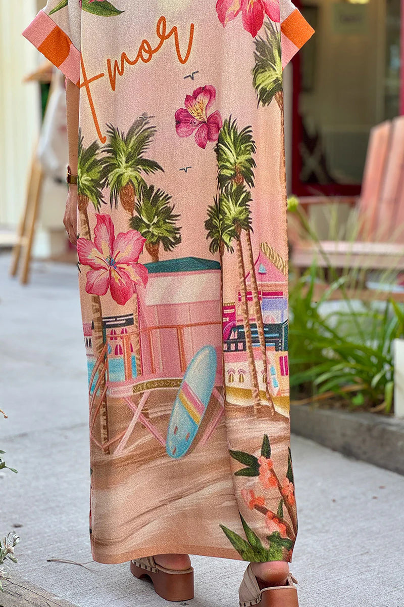 Orange Stripe “Amour” Cabana Maxi Dress
