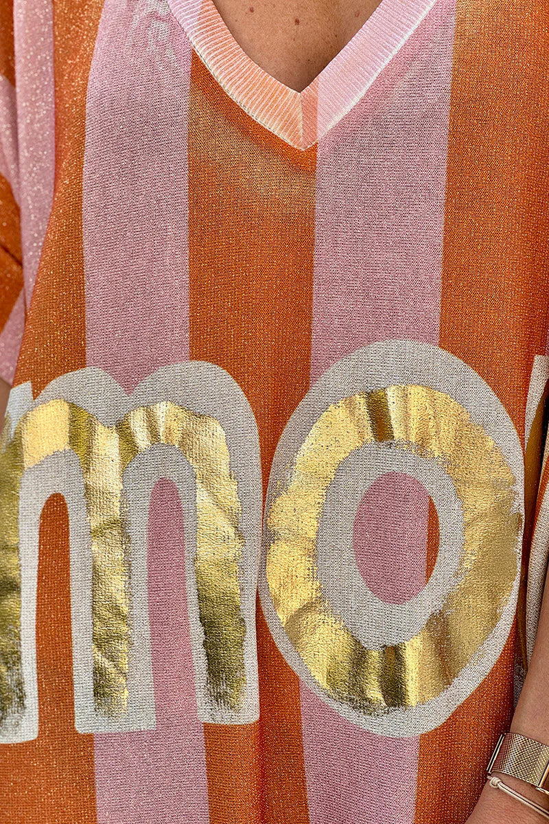 Orange Stripe “Amour” Cabana Maxi Dress
