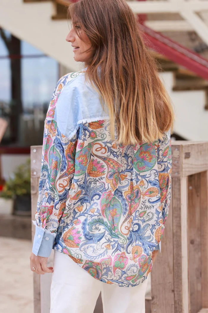 Paisley and Denim Lightweight Button-Down