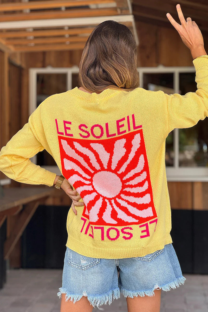 Pastel Yellow Le Soleil Lightweight Knit Sweater