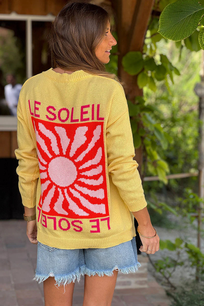 Pastel Yellow Le Soleil Lightweight Knit Sweater