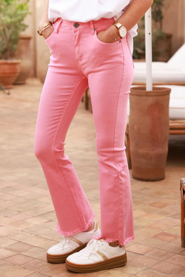 Pink Baby Bell Bottom Jeans