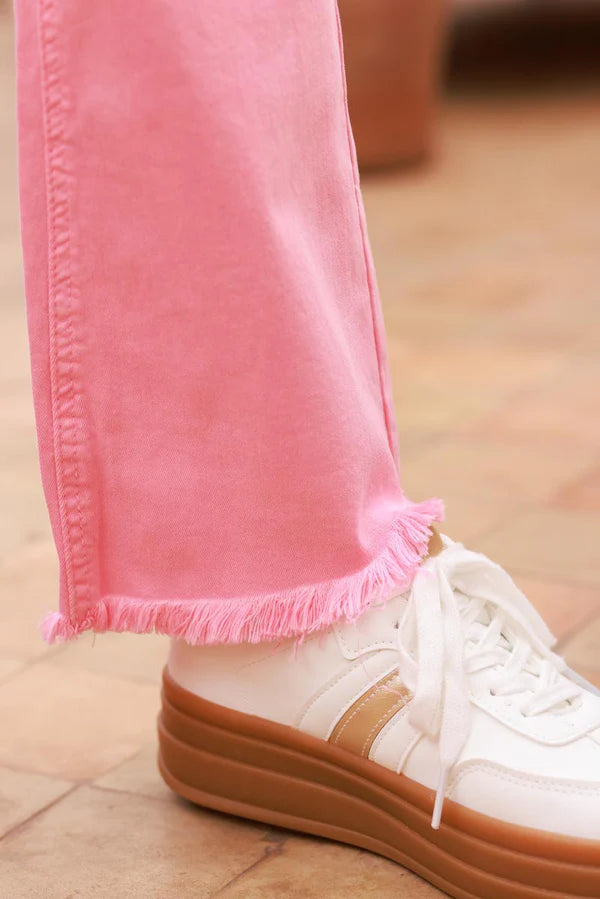 Pink Baby Bell Bottom Jeans