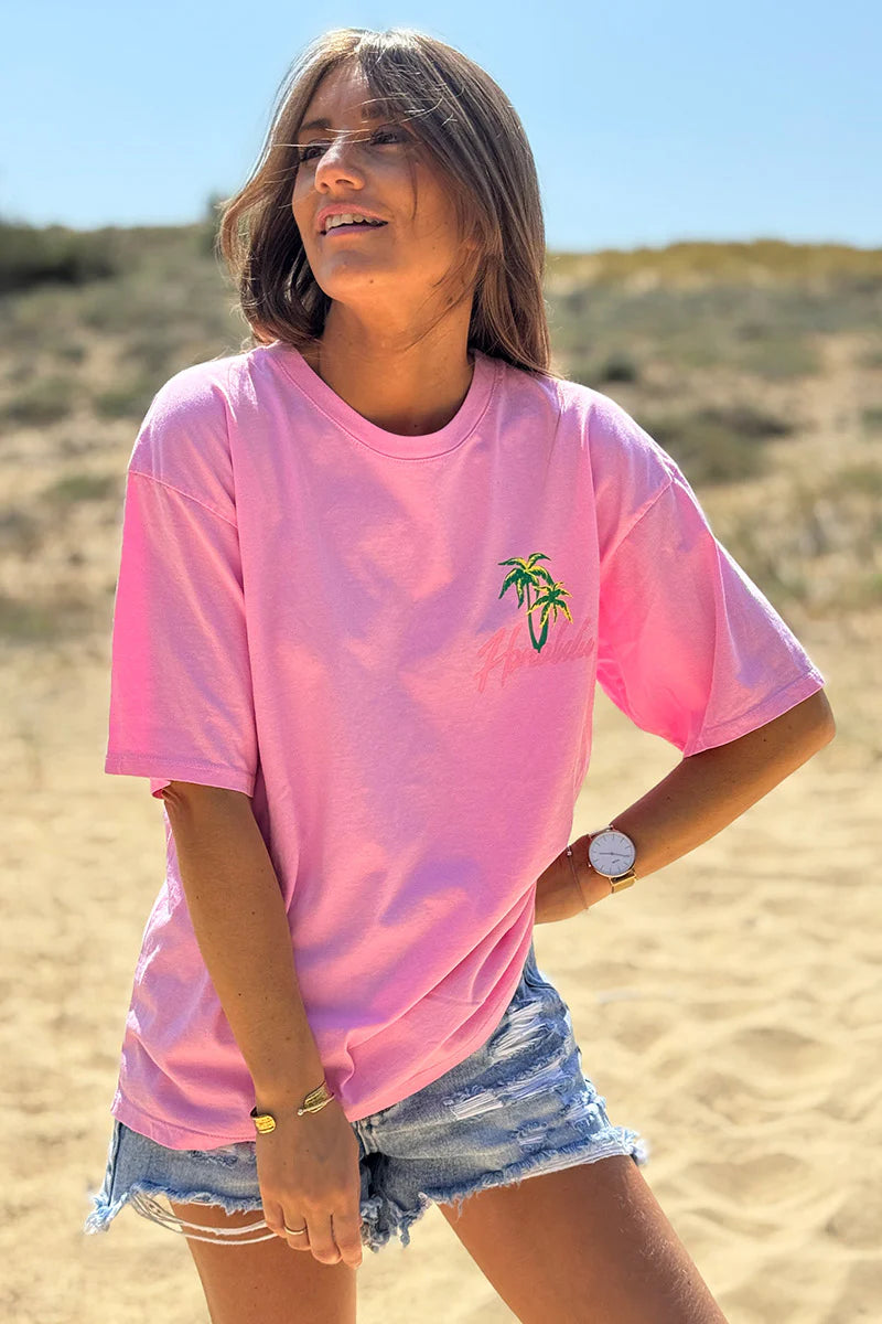 Pink Honolulu Screen Print Tee
