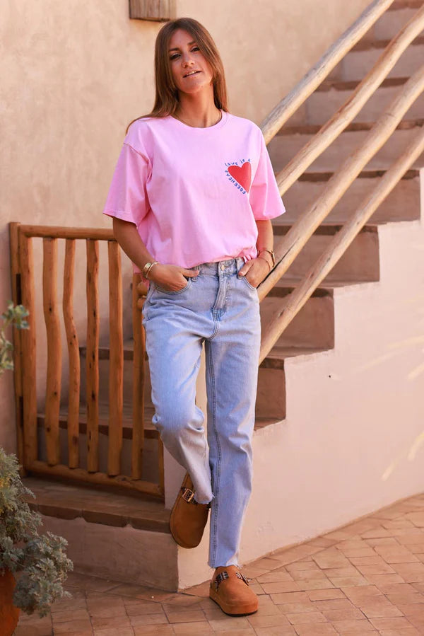 Pink Love is a Kiss on the Forehead Cotton Jersey Tee