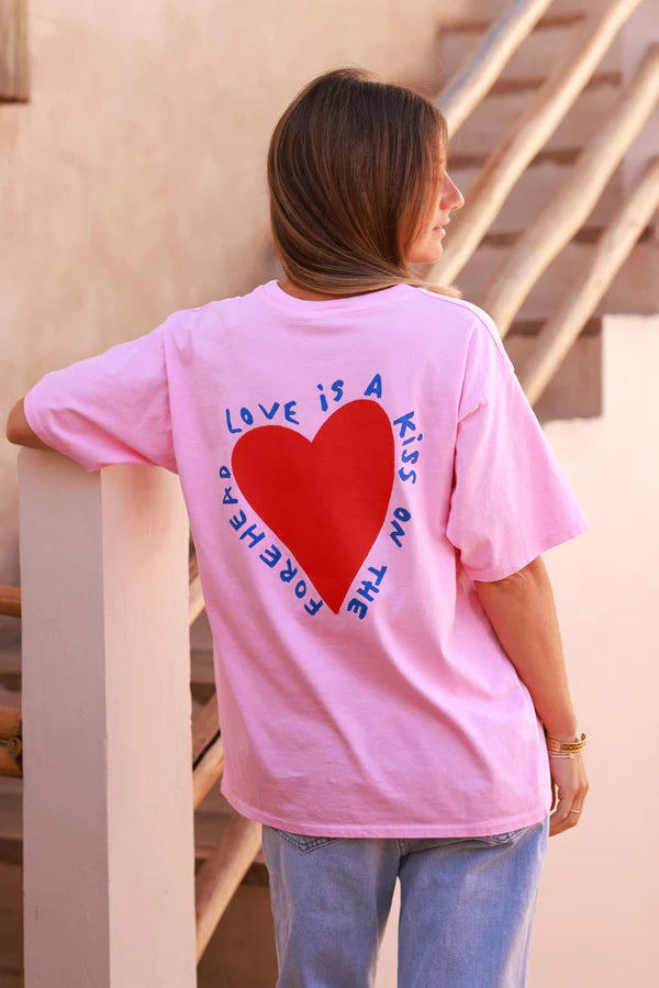 Pink Love is a Kiss on the Forehead Cotton Jersey Tee