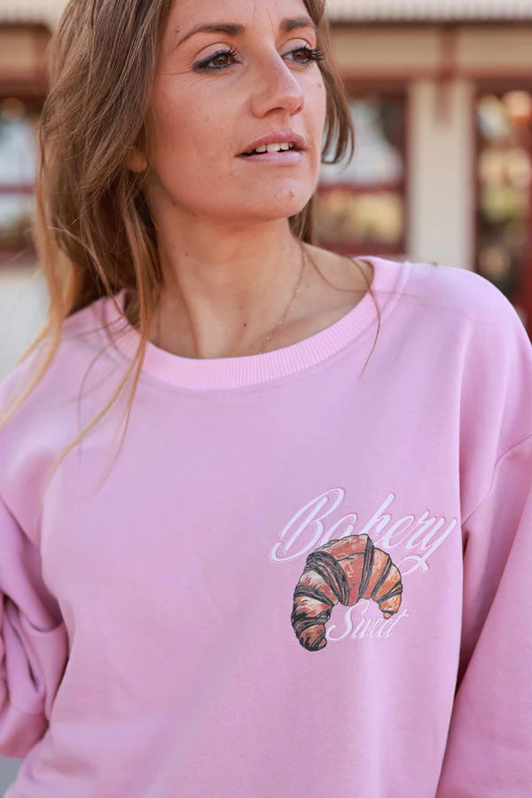 Light Pink Bakery Sweet Croissant Sweater