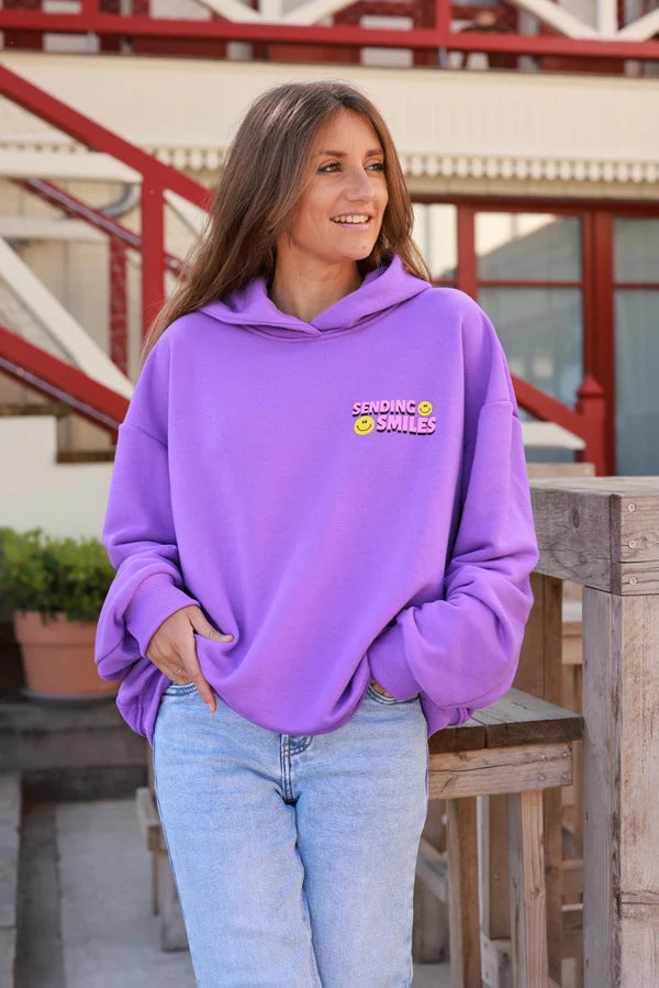 Purple Sending Smiles Hoodie