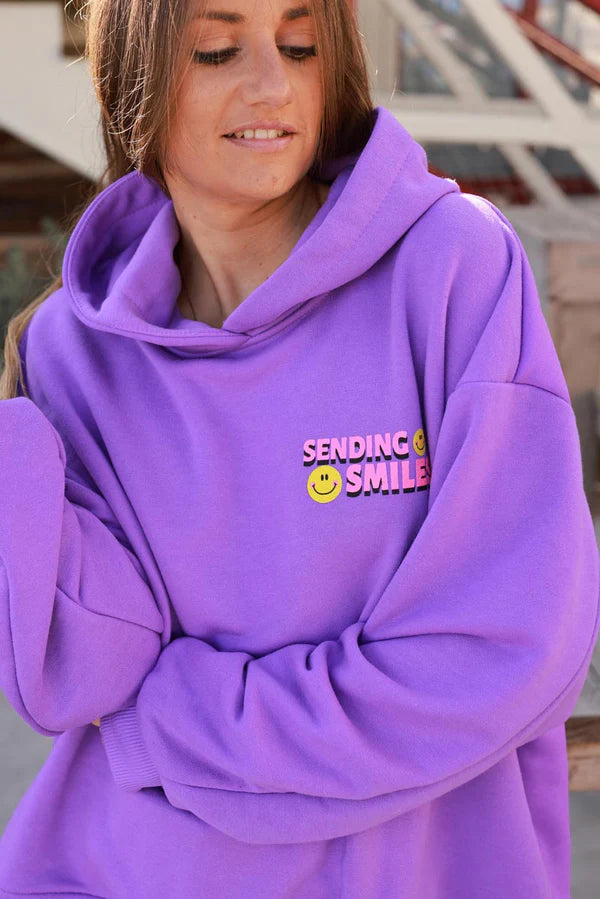 Purple Sending Smiles Hoodie