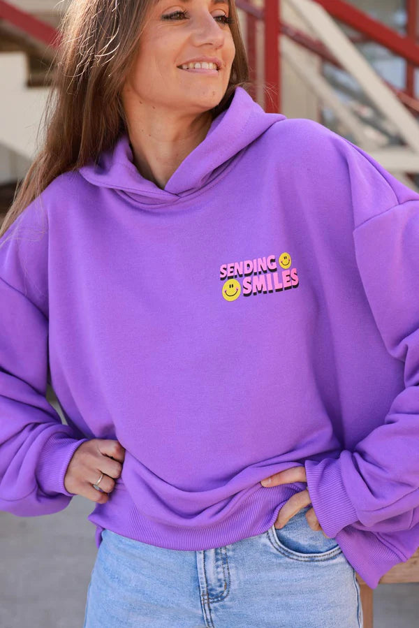 Purple Sending Smiles Hoodie