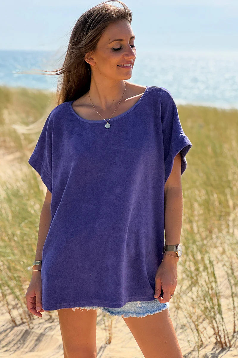 Purple Terry Cloth Blouse